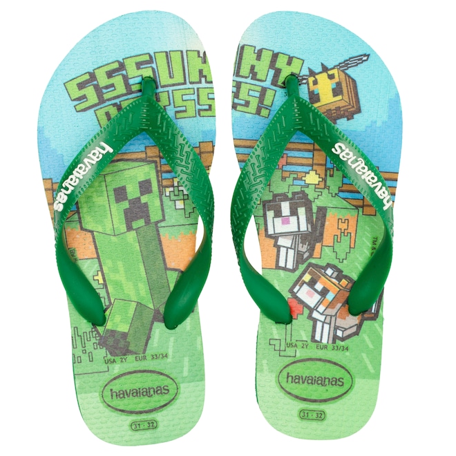 Chinelo Havaianas Infantil Minecraft - Foto 1