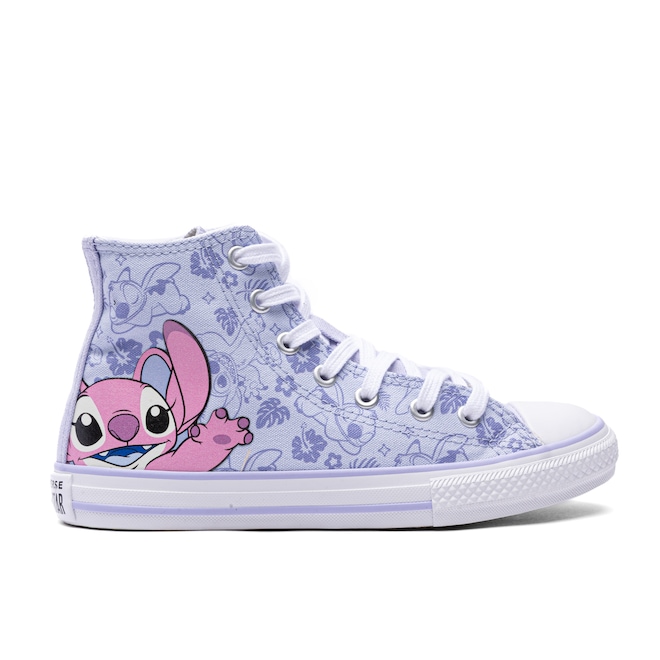 Tênis Juvenil Converse X Disney Stitch Chuck Taylor All Star Cano Alto - Foto 1