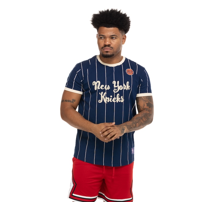 Camiseta do New York Knicks NBA Baseball NY Style NB703 Masculina - Foto 2