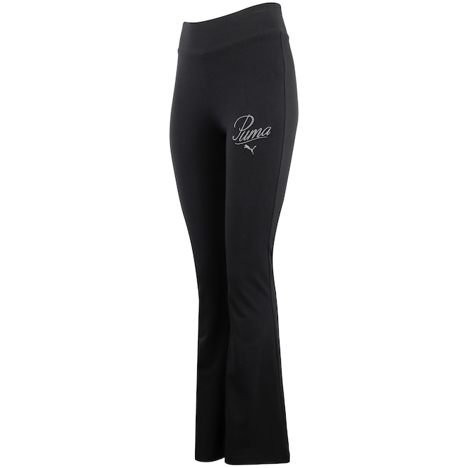 Calça Legging Puma Essentials Script High-Waist Flared Feminina - Foto 1