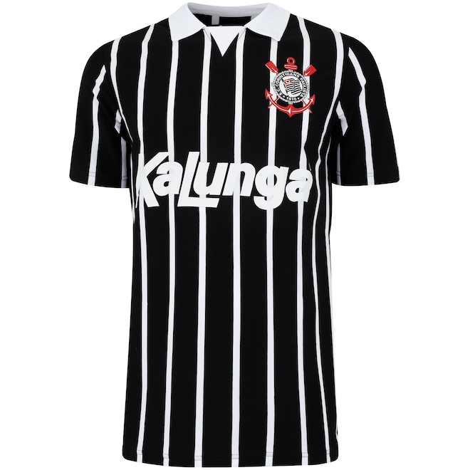 Camisa Polo do Corinthians Retrô Kalunga Masculina - Foto 1