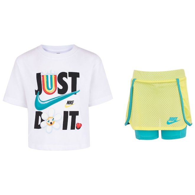 Conjunto Infantil Nike Just Believe Camiseta + Short-Saia - Foto 1