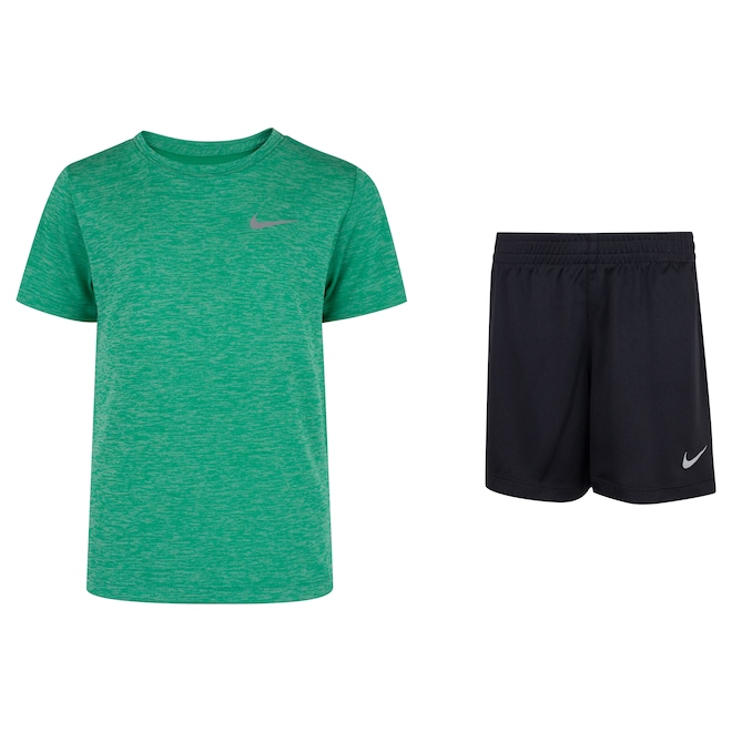 Conjunto Infantil Nike Dri-FIT Bottom Camiseta + Bermuda - Foto 1