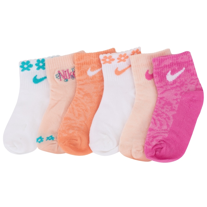 Kit de Meias Nike Wild Flower Infantil com 6 Pares - Foto 1