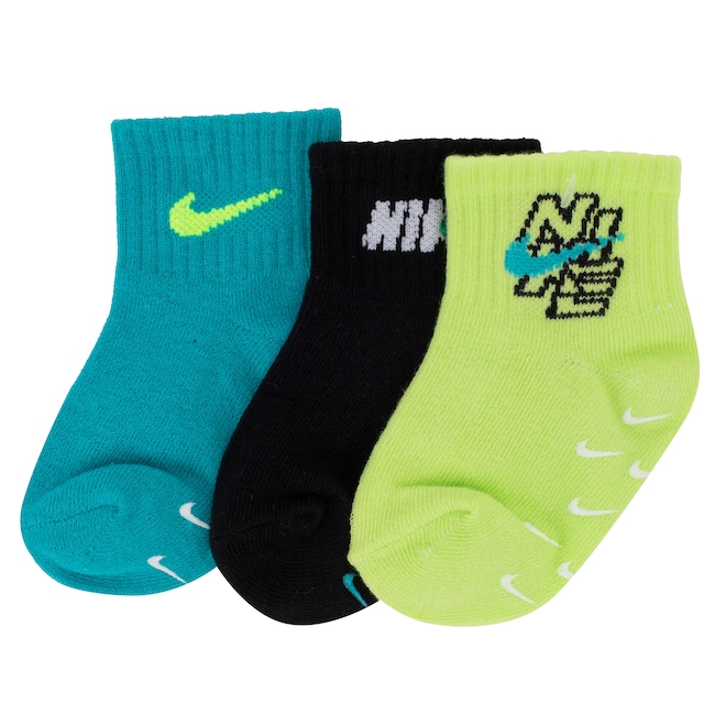 Kit de Meias Nike Retro Rush Infantil com 3 Pares - Foto 1