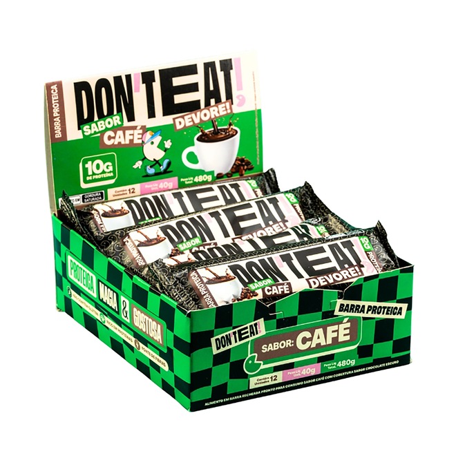 Display Barra de Proteína Don’t Eat 10g Café 12 Unidades - Foto 1
