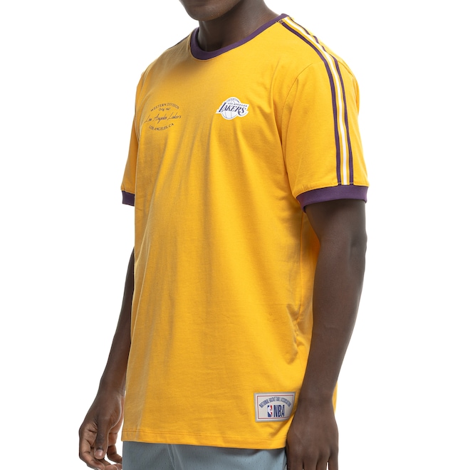 Camiseta Los Angeles Lakers NBA Oldstyle N0484 Masculina - Foto 2