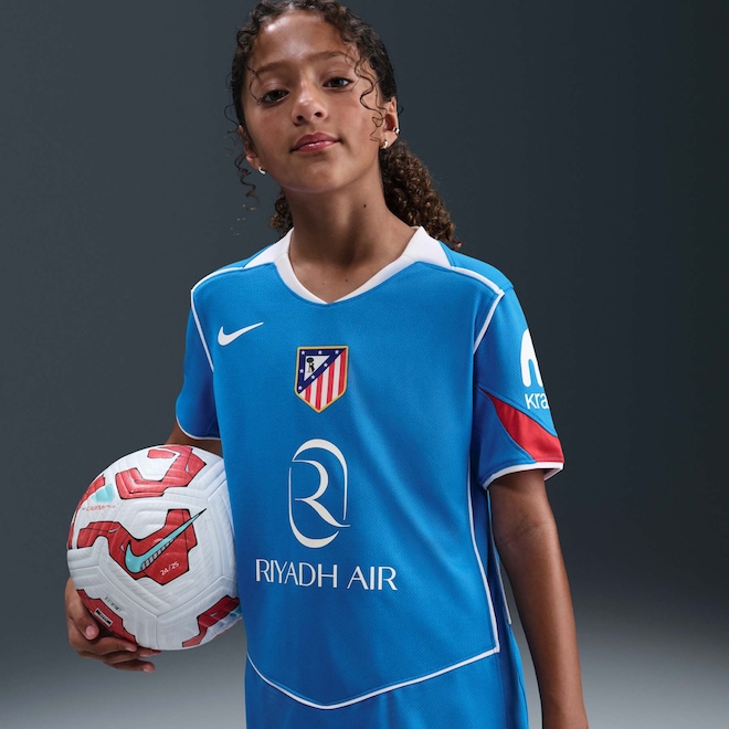 Camisa Atlético de Madrid III 25/26 Torcedor Pro Nike Total 90 Infantil - Foto 1