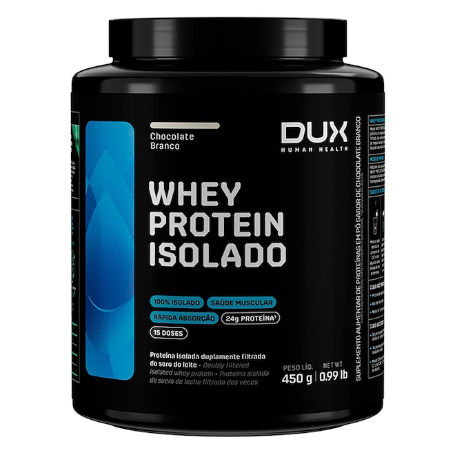 WHEY PROTEIN DUX ISOLADO 450G CHOC BRANC - Foto 1