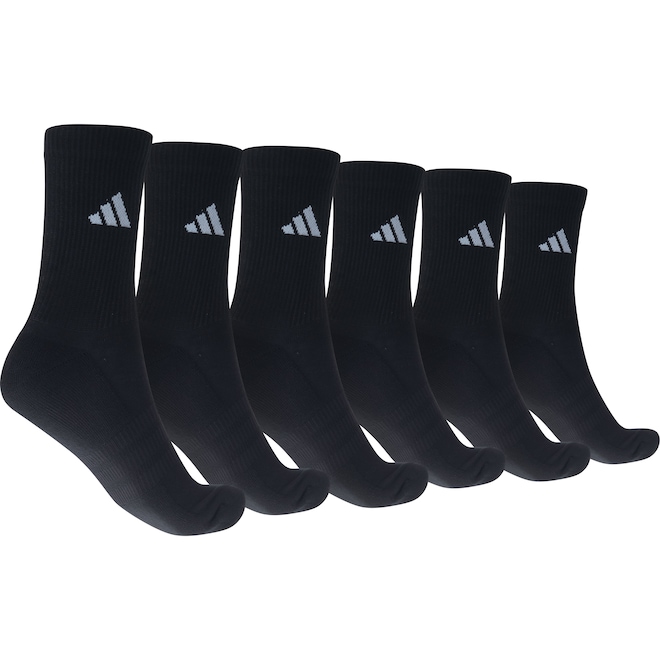 Kit de Meia adidas Sportswear Três Listras Essentials Crew com 3 Pares - Foto 1