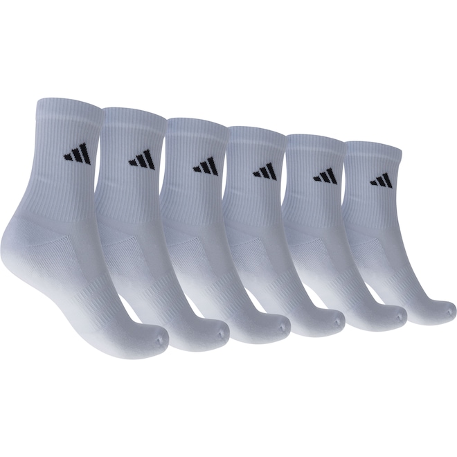 Kit de Meia adidas Sportswear Três Listras Essentials Crew com 3 Pares - Foto 1
