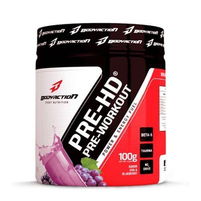 Pré-Treino Body Action Pre - HD - Uva com Blueberry - 100g - Foto 1