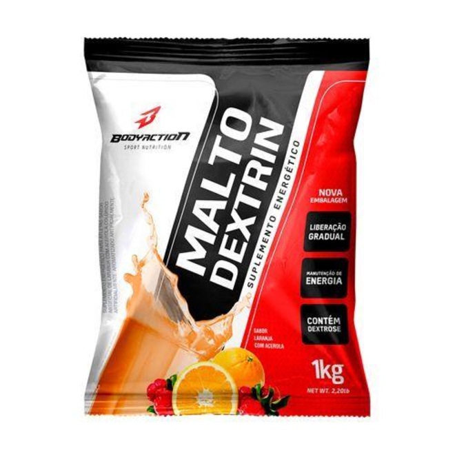 Maltodextrina Body Action Malto Dextrin - Laranja com Acerola - 1000g - Foto 1