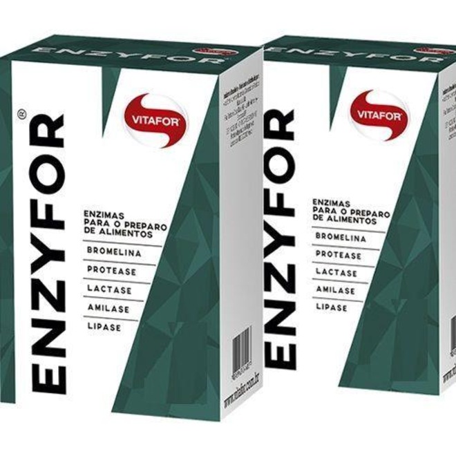 Enzimas Digestivas Vitafor Enzyfor - 10 Sachês de 3g - 2 Caixas - Foto 1