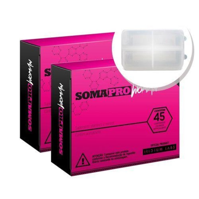 Termogênico Iridium Labs Somatodrol Woman - 45 Tabletes + Porta Cápsulas - 2 Caixa - Foto 1