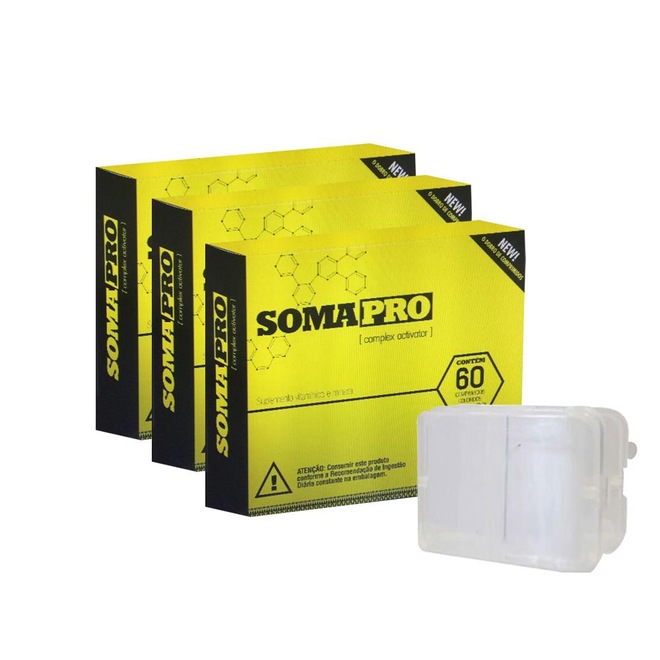 Kit Iridium Labs Multivitamínico Somapro - Sem Sabor - 60 Comp + Porta Cápsula - 3 unid - Foto 1