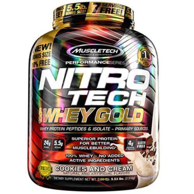 Whey Protein Muscletech Performance Series Nitro Tech Gold - Cookies and Cream - 2,51kg - Foto 1