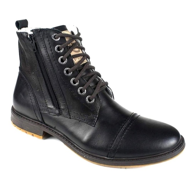 Bota Coturno BM Brasil em Couro com Zíper e Palmilha Gel 651BM1 - Masculina - Foto 1