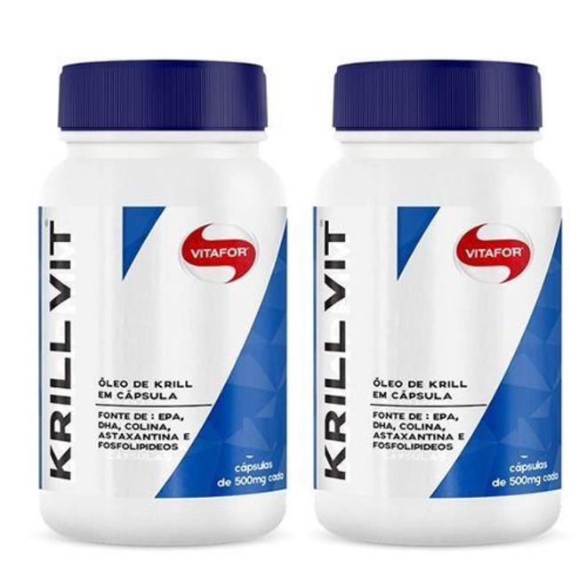 Óleo de Krill Vit Vitafor 500mg - 30 Capsulas - 2 Frascos - Foto 1