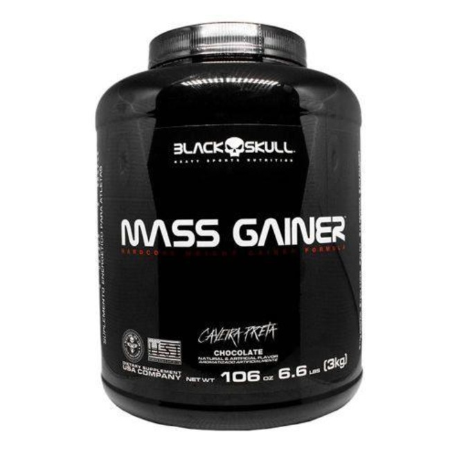 Hipercalórico Black Skull Mass Gainer - Morango - 3Kg - Foto 1