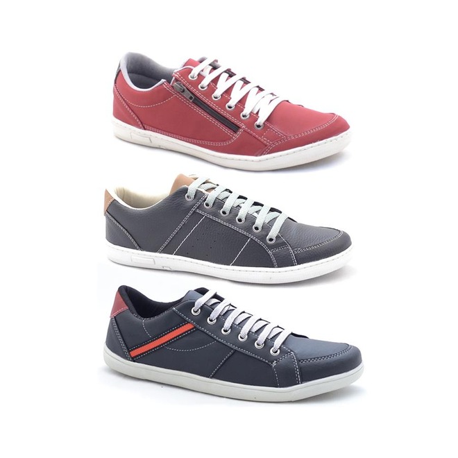 Sapatênis Stop Calçados EJ - Masculina - 3 Pares - Foto 1