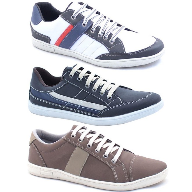 Sapatênis Stop Calçados EC - Masculina - 3 Pares - Foto 1