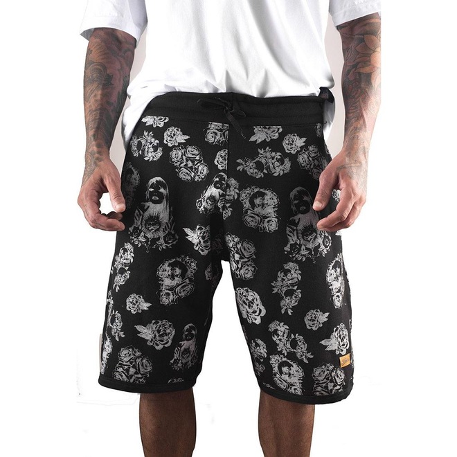 Bermuda de Moletom Prison Floral Ink - Masculina - Foto 1