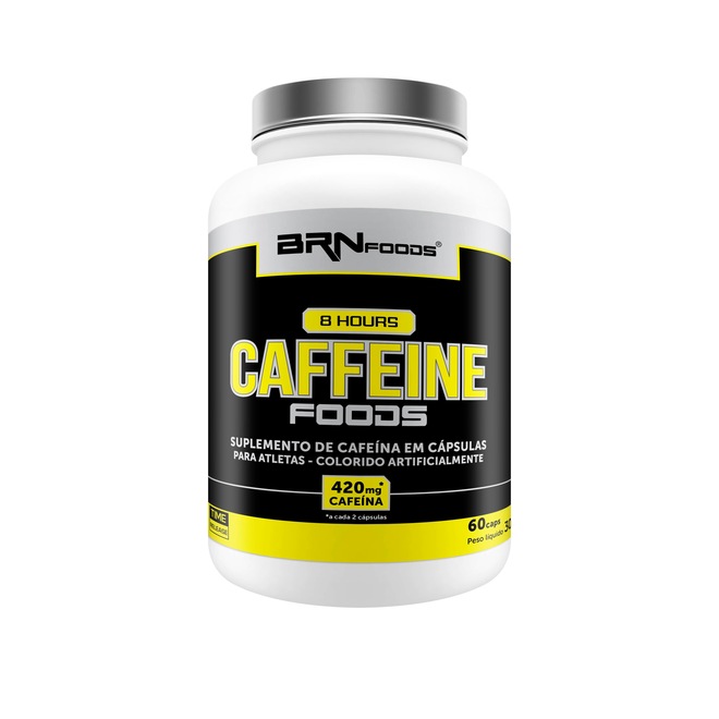 Pré Treino 8 Hours Caffeine BRN Foods - 60 Cápsulas - Foto 1
