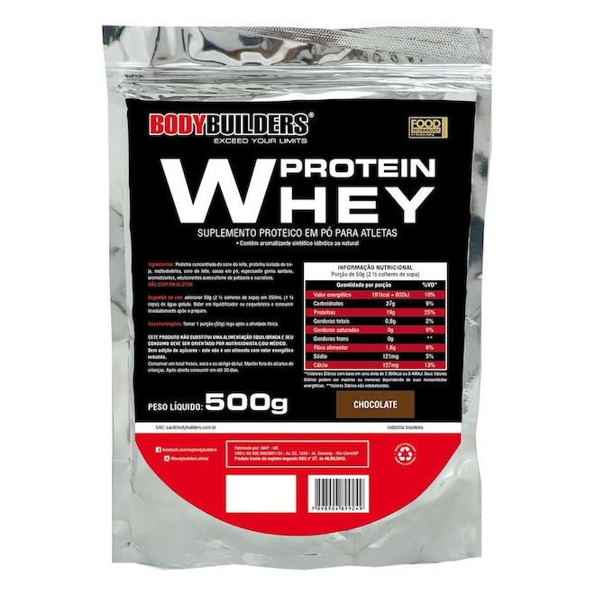 Whey Protein Bodybuilders - Chocolate - 500g - Foto 1