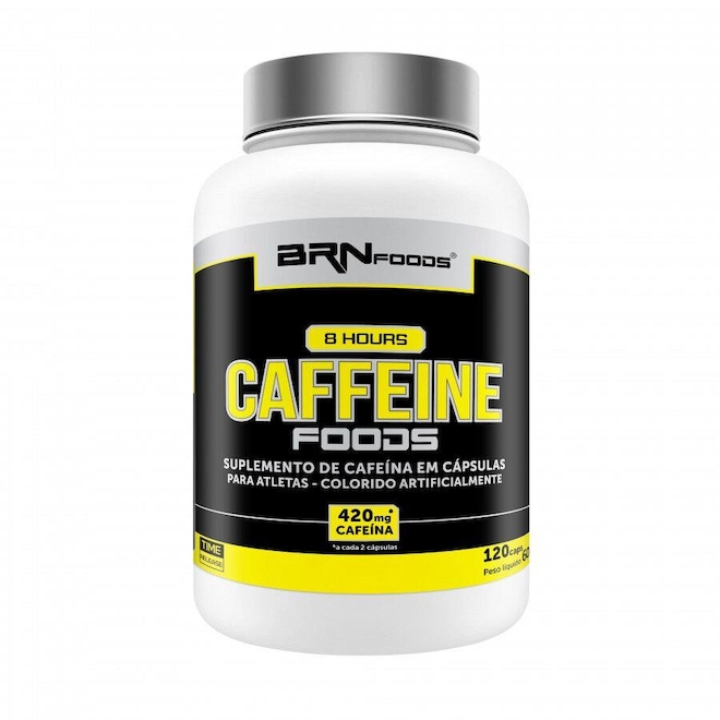 Pré Treino 8 Hours Caffeine BRN Foods - 120 Cápsulas - Foto 1