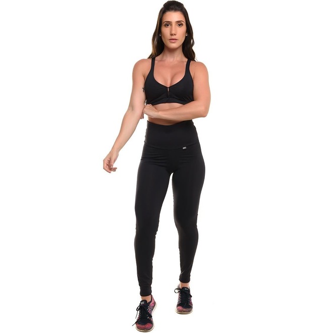 Conjunto Sandy Fitness Power Confort com Proteção Solar UV50+: Top + Calça Legging - Feminino - Foto 1