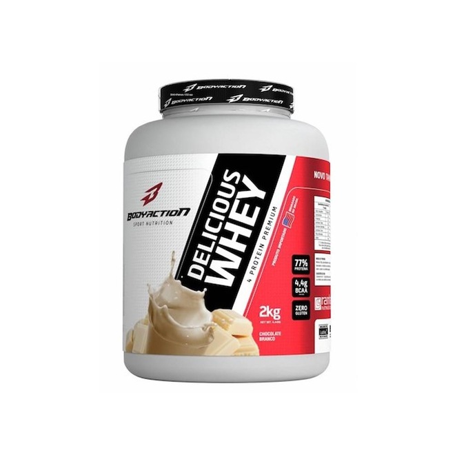 Whey Protein Body Action Delicious Whey - Chocolate Branco - 2kg - Foto 1