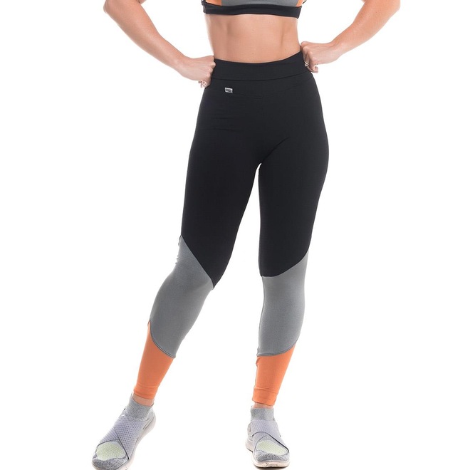 Calça Legging Sandy Fitness Split com Proteção Solar UV50+ - Feminino - Foto 1