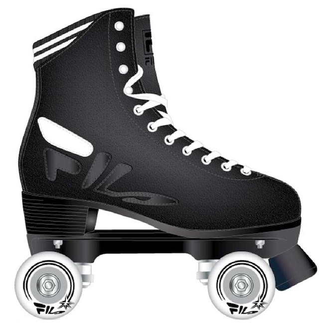 Patins Fila Skates- Logo Black - Quad - Abec 7 - Adulto - Foto 1