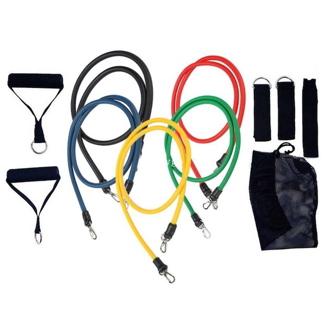 Kit Elástico Extensor Yangfit Treino Funcional - 11 Itens - Foto 1