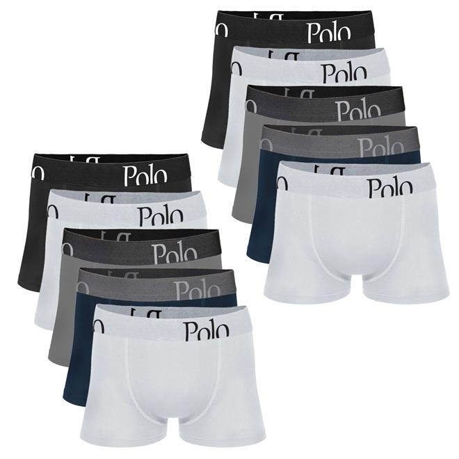 Kit de Cuecas Boxer Polo Match de Cotton - Adulto - 10 unidades - Foto 1