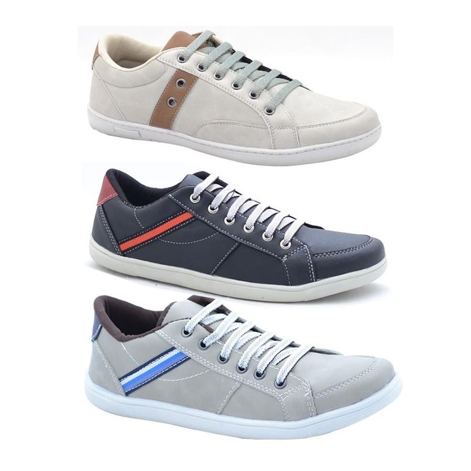 Kit Sapatênis Stop Calçados DS com 3 Pares - Masculino - Adulto - Foto 1