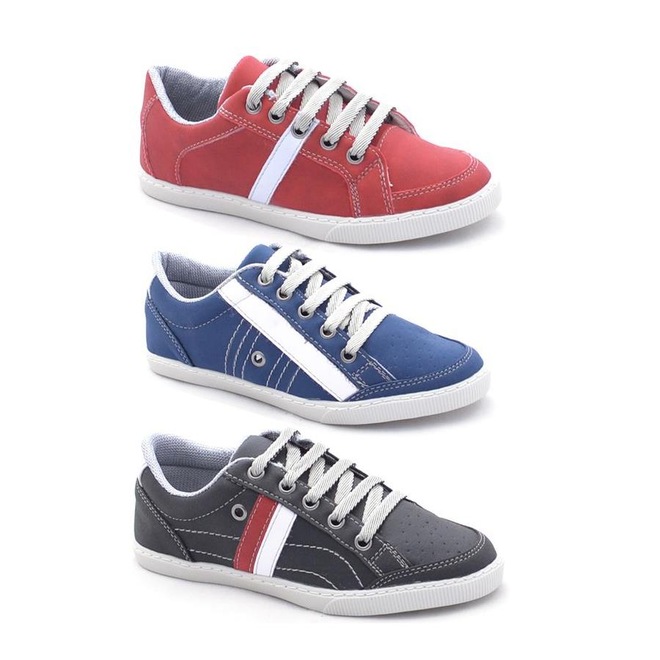 Kit Sapatênis Stop Calçados DC com 3 Pares - Masculino - Infantil - Foto 1