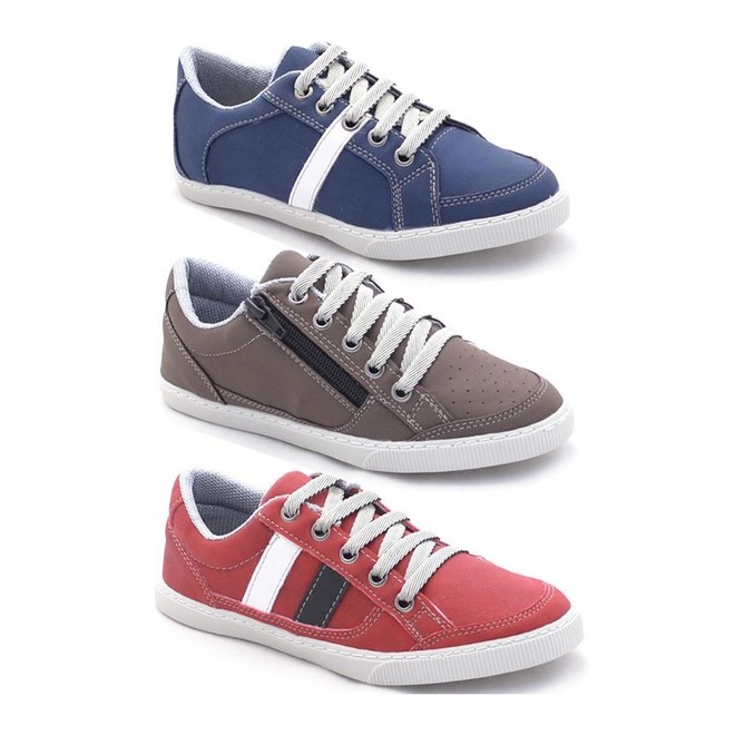Kit Sapatênis Stop Calçados CY com 3 Pares - Masculino - Infantil - Foto 1