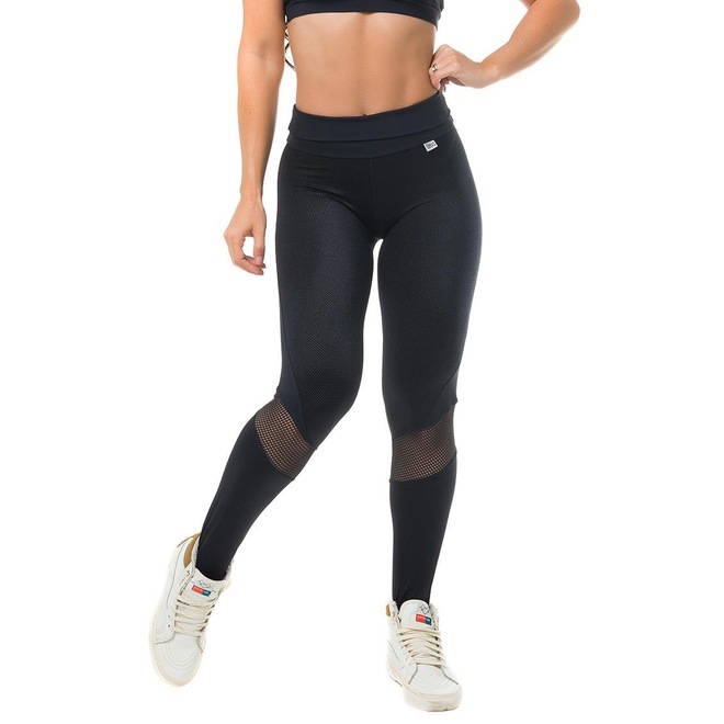 Calça Legging Sandy Fitness Blade Nero - Feminino - Foto 1