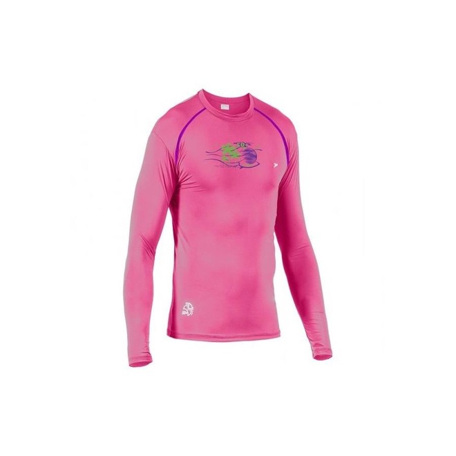 Camiseta Poker Infantil Manga Longa Fator De Proteção Uv50+ Rosa - Foto 1