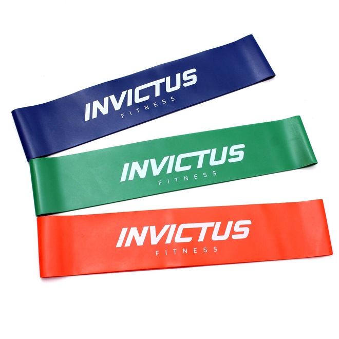 Kit 3 Faixas Elásticas Invictus Fitness Mini Bands -  Tensão Leve, Médio e Forte - Foto 1