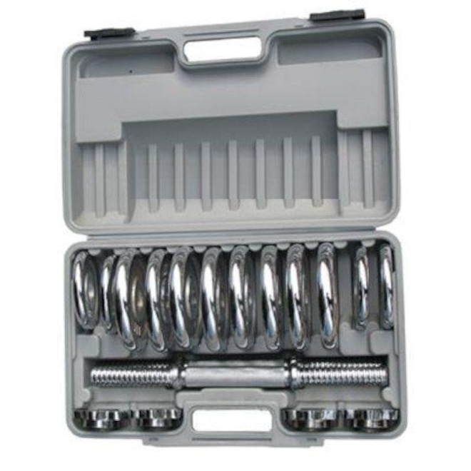 Kit Pelegrin: 2 Barras com Anilhas PEL-10CR Cromado - 15kg - Foto 1