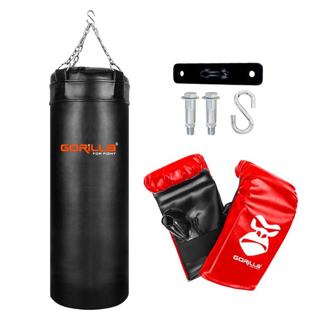 Kit Gorilla Saco de Pancada 70 Cm + Luva Infantil +  Suporte - Foto 1