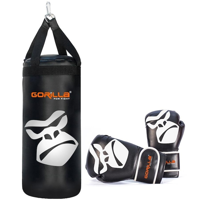 Kit Gorill Saco de Pancada + Luva Boxe e Muay-Thai - Infantil - Foto 1