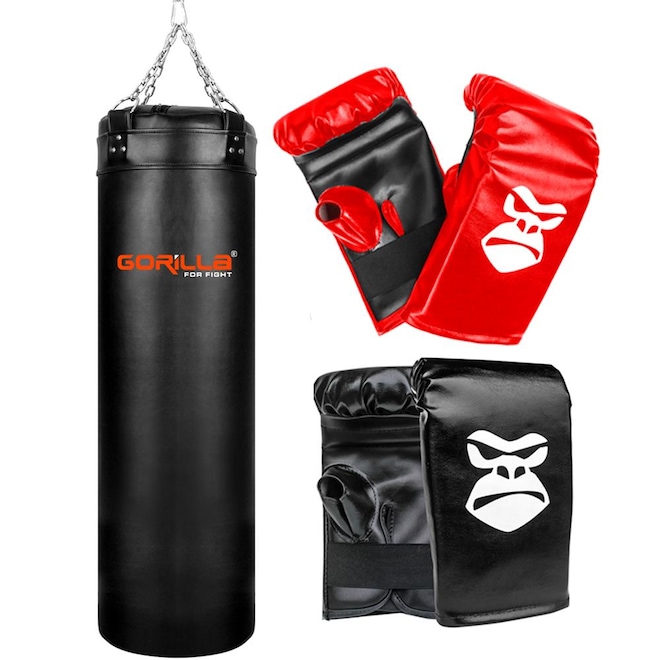 Kit Gorilla Saco de Pancada 120 Cm + 02 Pares de Luvas Bate-Saco - Foto 1
