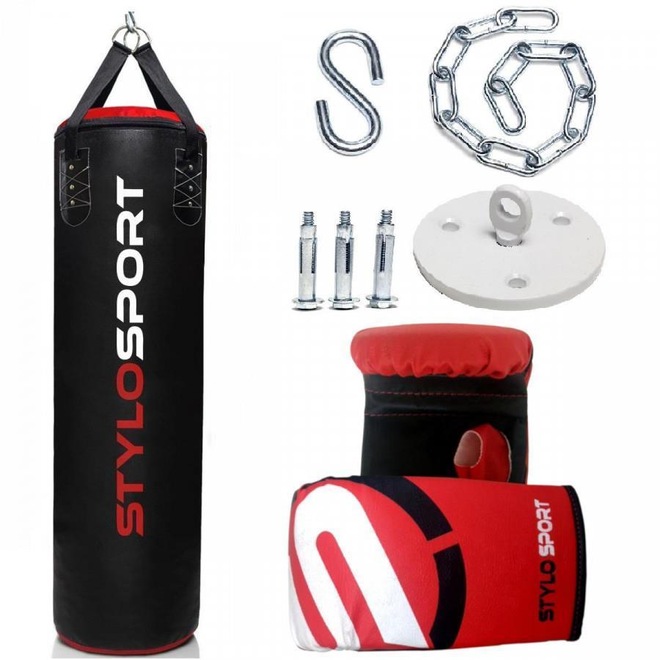 Saco de Pancada Stylo 160x100 + Luva + Suporte - Adulto - Foto 1