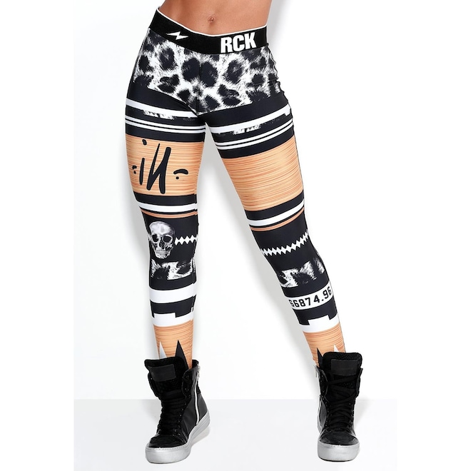Calça Legging Rock Code Elastic Aztec Print - Feminina - Foto 1