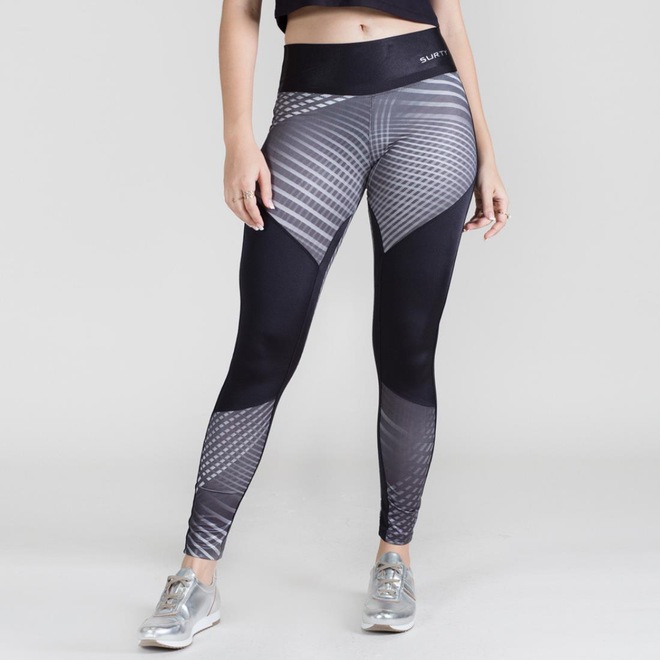 Calça Legging Surty Linear Rounds - Feminina - Foto 1