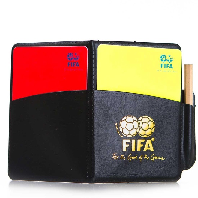 Kit Ax Esportes de Arbitragem Y31 com 1 Cartão vermelho + 1 Cartão amarelo + Lápis  + 1 Carteira Porta Cartões + 2 Folhas para Marcações Gerais - Foto 1